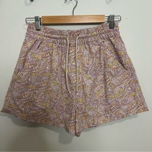 J. Crew Paisley Print Paddle Shorts High Waisted - Pink and Yellow Classic